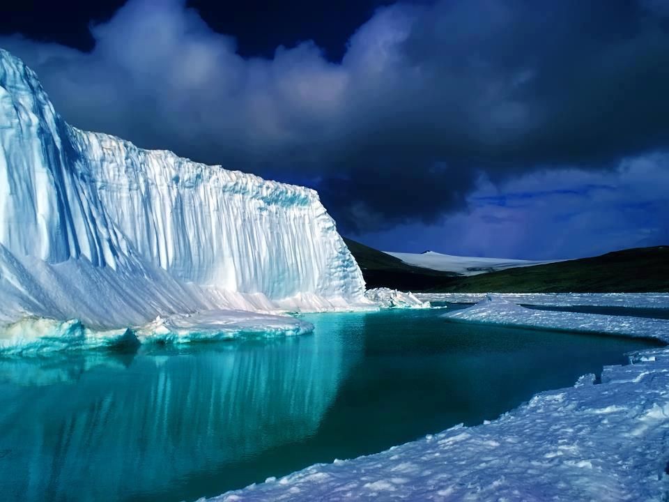 Turquoise ice lake